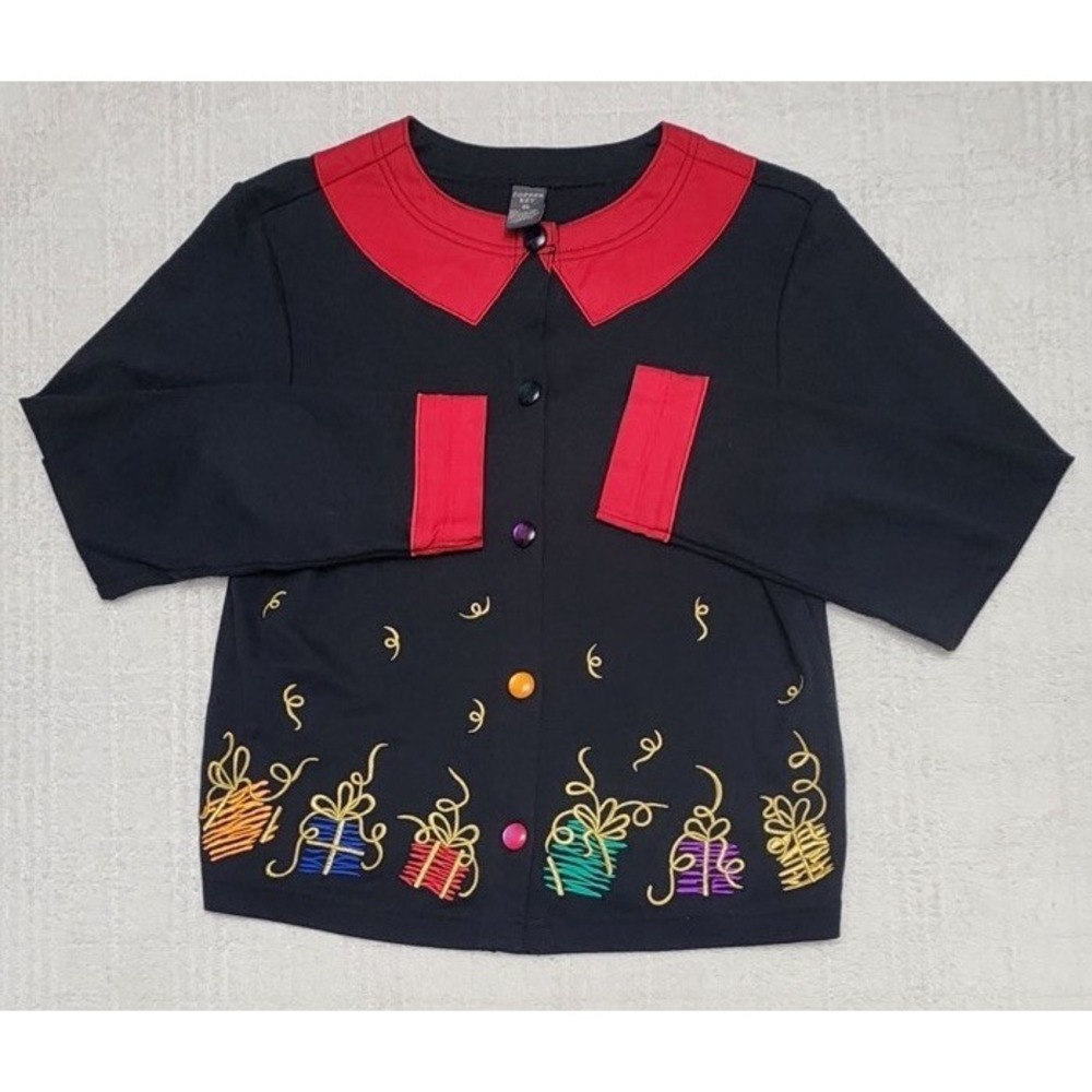 VTG Copper Key Women's Christmas Presents Cardigan Sweater Size XLarge